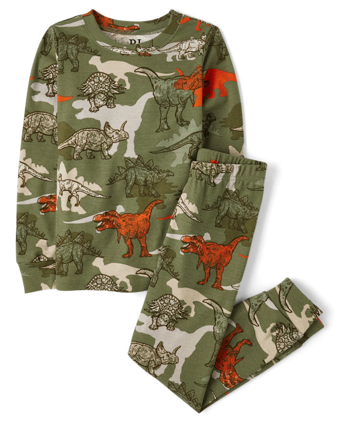 Pyjama en coton ajusté à motif dinosaure pour garçon