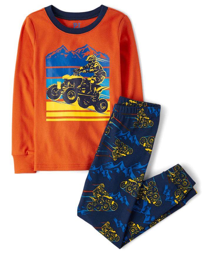 Pyjama en coton ajusté pour garçon, motif VTT