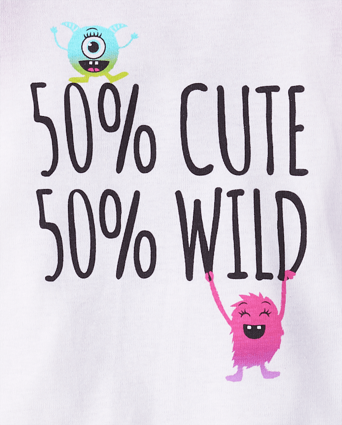 Toddler Girls Monster Snug Fit Cotton Pajamas