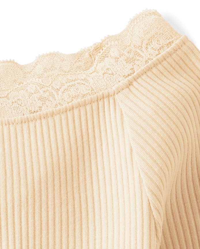 Girls Ribbed Off Shoulder Top