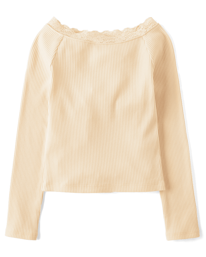 Haut côtelé à épaules dénudées pour fille