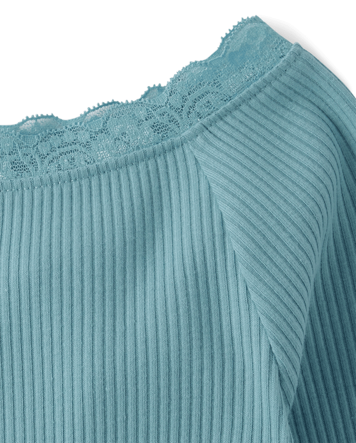 Girls Ribbed Off Shoulder Top