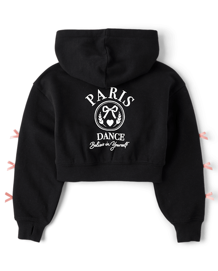 Sweat à capuche en polaire premium graphique pour fille