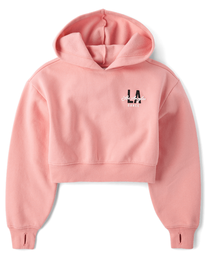 Sweat à capuche en polaire premium graphique pour fille