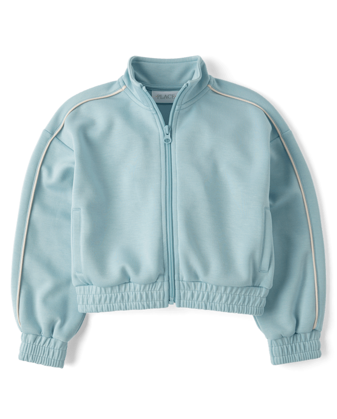 Girls Scuba Cropped Zip Up Jacket