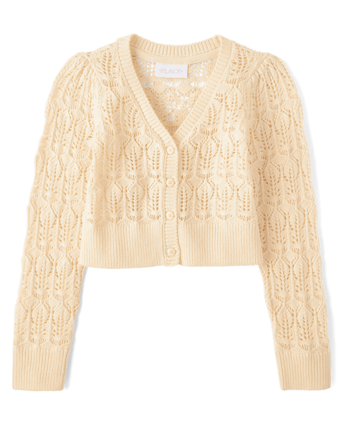 Girls Pointelle Cardigan