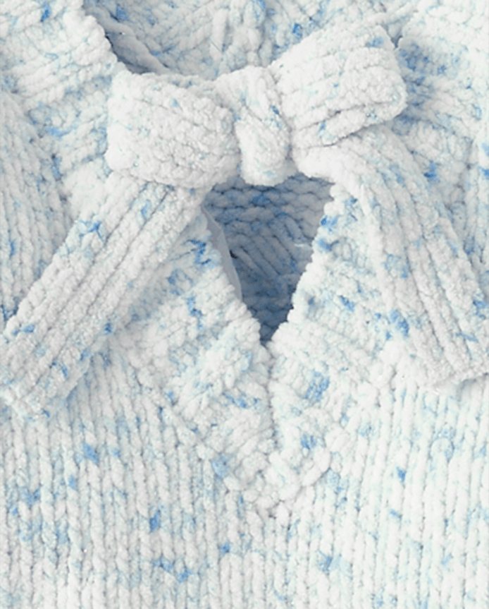 Pull en chenille torsadé avec nœud au dos pour fille