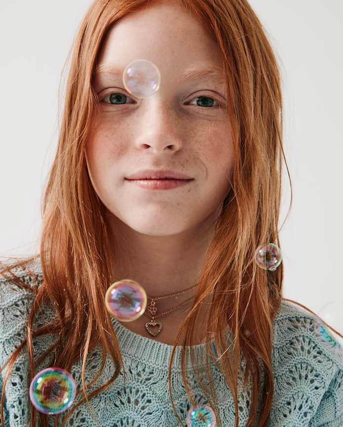 Girls Scalloped Pointelle Sweater