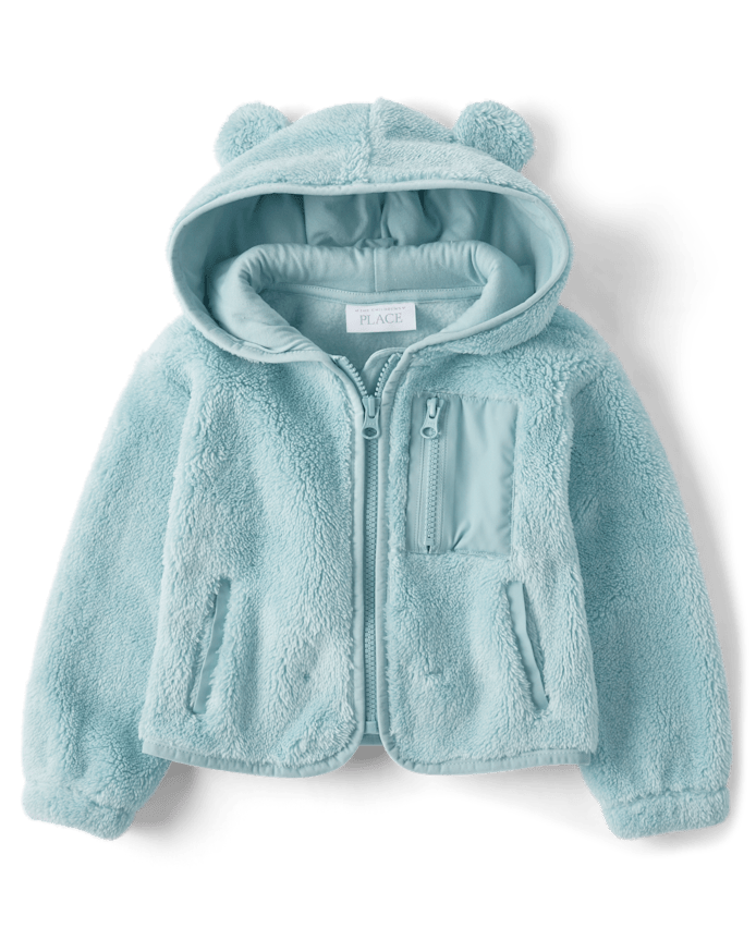 Toddler Girls Heavyweight Sherpa Zip Up Jacket