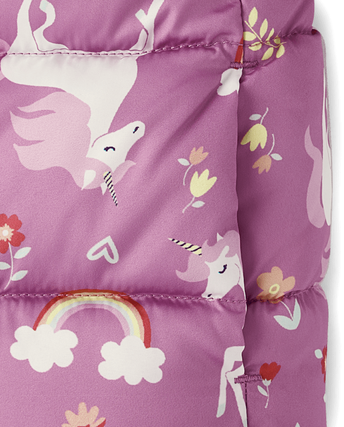 Toddler Girls Print Hooded Puffer Jacket