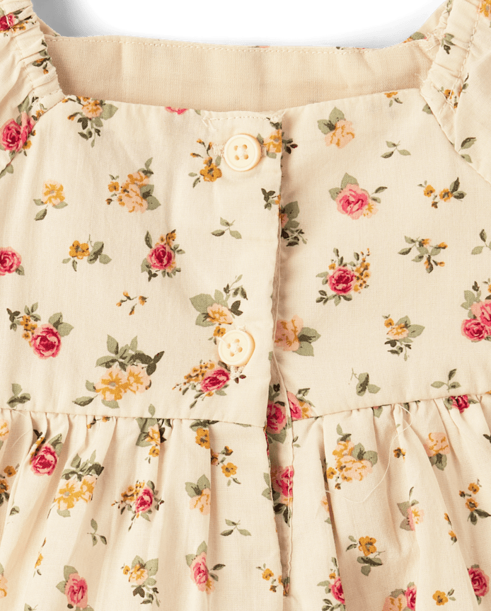 Toddler Girls Floral Babydoll Dress