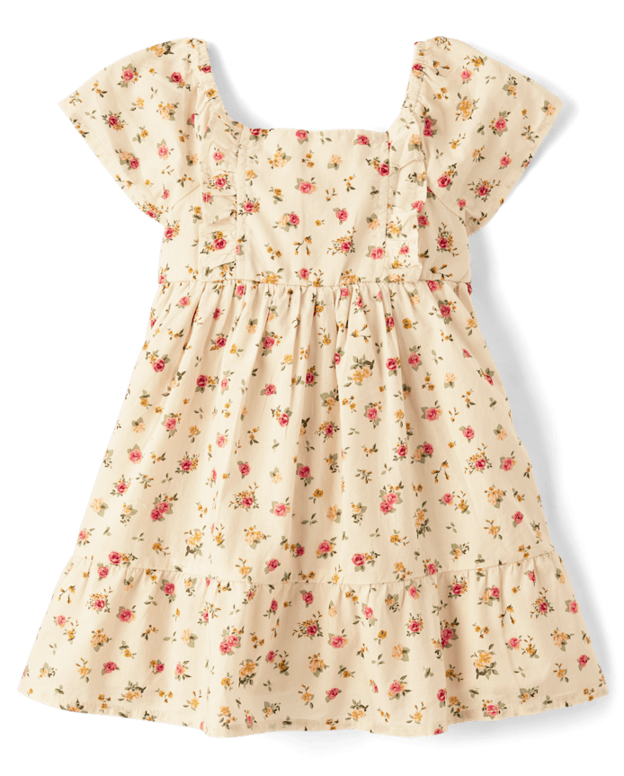 Toddler Girls Floral Babydoll Dress