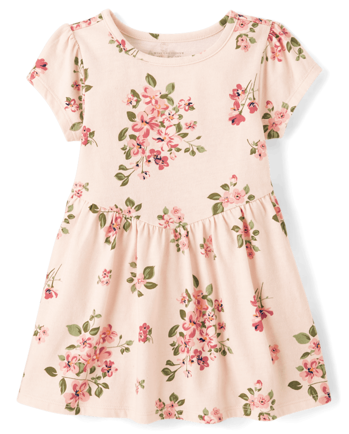 Robe fleurie taille V pour bébé et petite fille