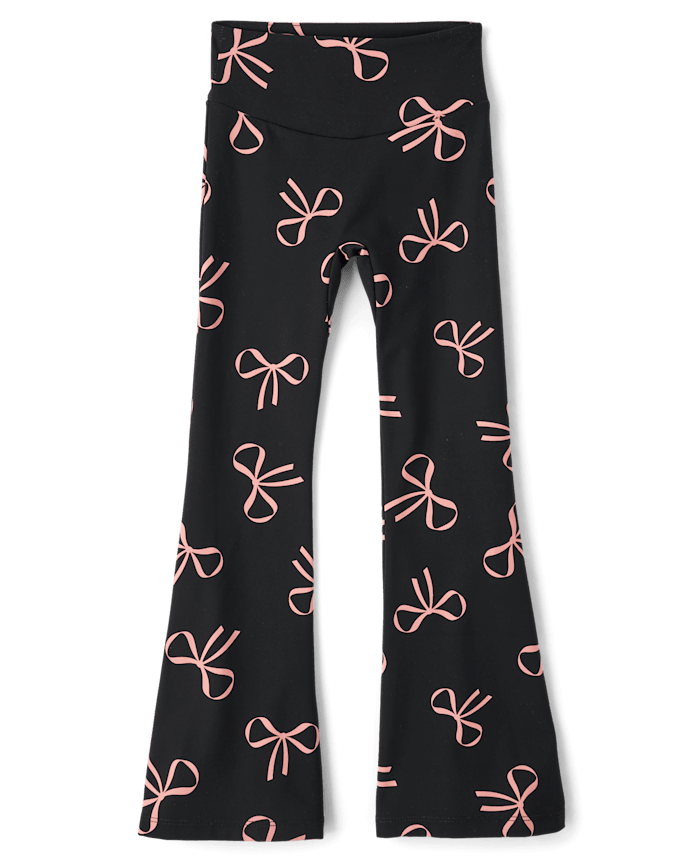 Girls Print High Rise Flare Leggings