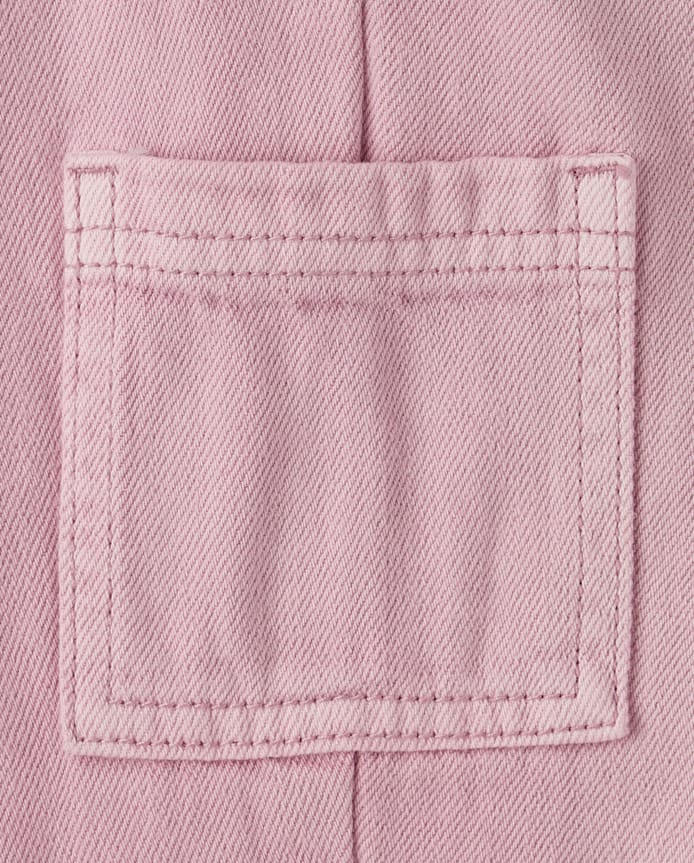 Toddler Girls Garment Dyed Utility Barrel Jeans