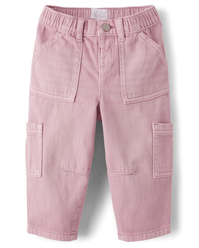Toddler Girls Garment Dyed Utility Barrel Jeans