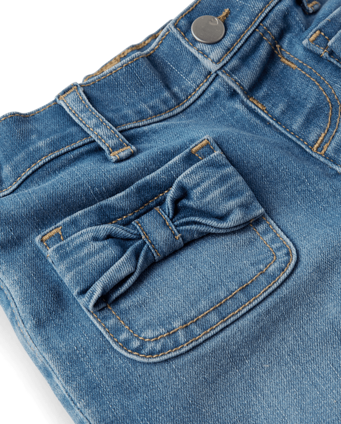 Toddler Girls Bow Wide Leg Jeans