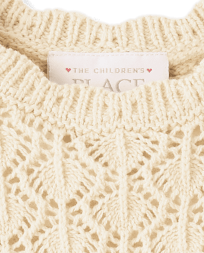 Toddler Girls Scalloped Pointelle Sweater