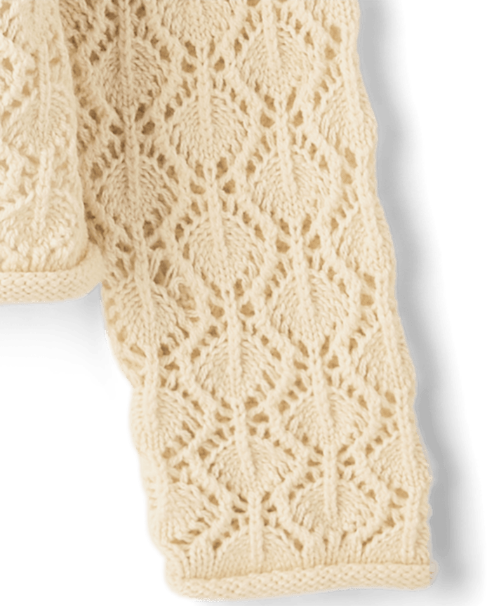 Toddler Girls Scalloped Pointelle Sweater