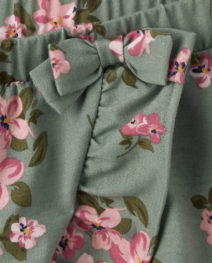 Toddler Girls Floral Ruffle 2-Piece Outfit Set