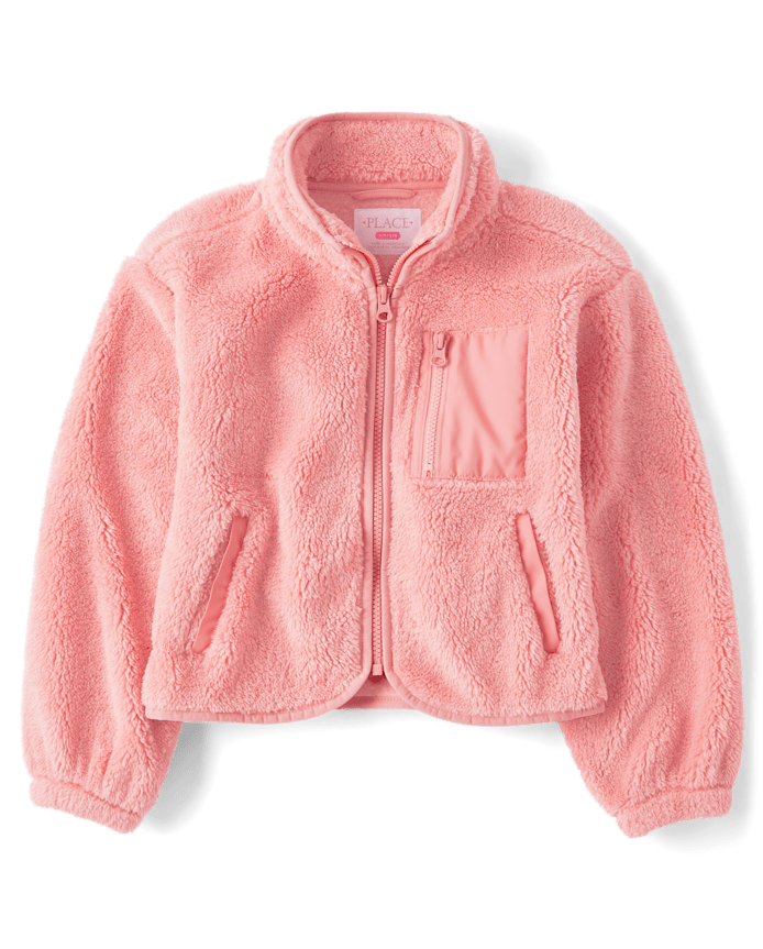 Girls Heavyweight Sherpa Zip Up Jacket