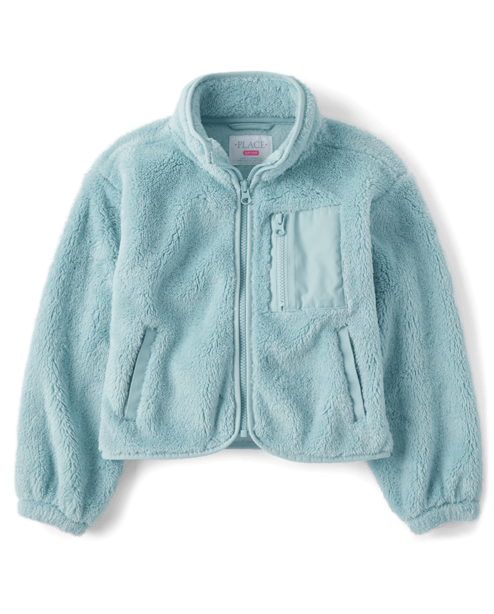 Girls Heavyweight Sherpa Zip Up Jacket