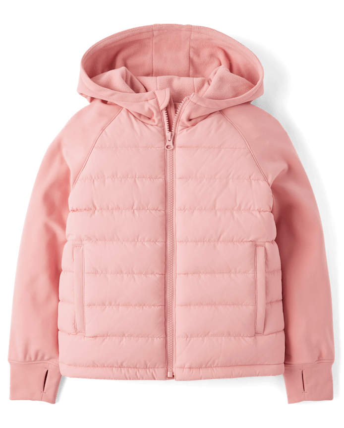 Girls Cozy Tech Microfleece Lined Puffer Jacket