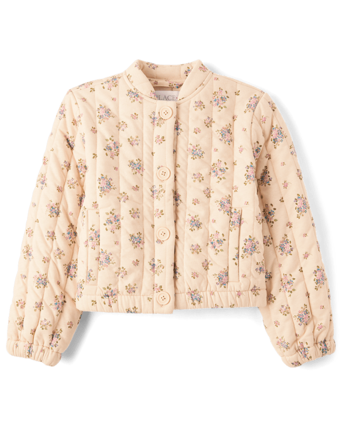 Veste matelassée fleurie pour fille