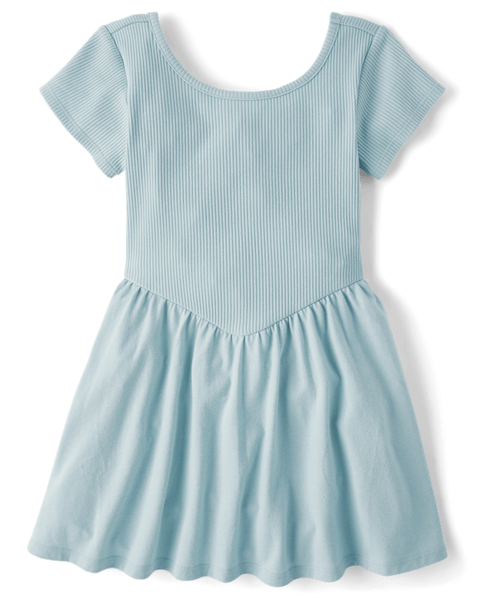Robe côtelée taille V pour fille