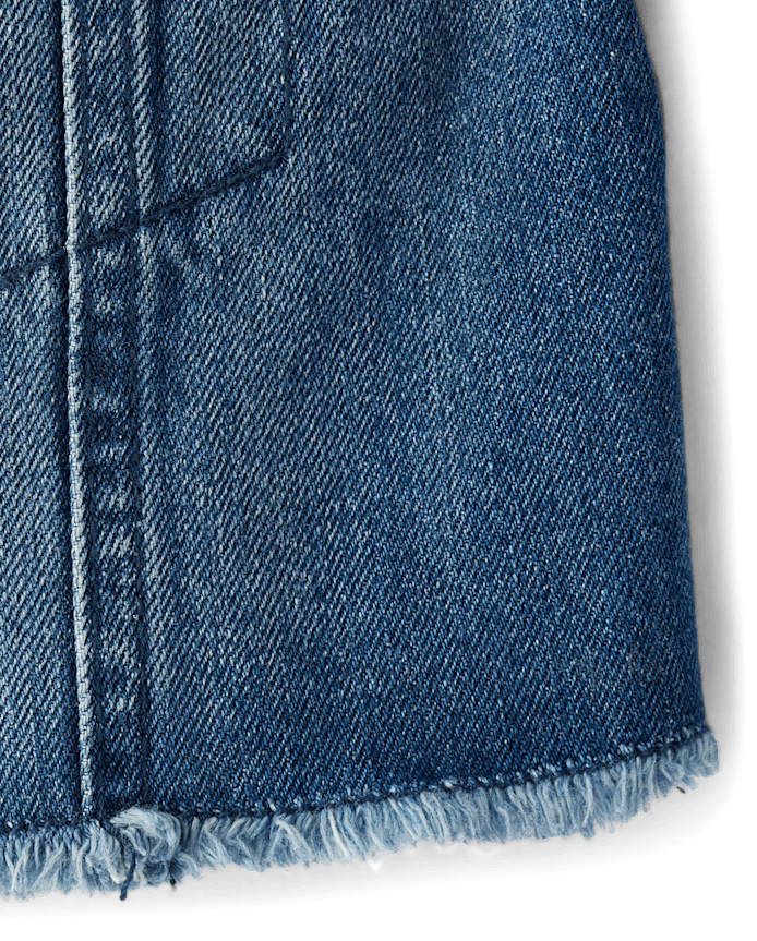 Girls Rhinestone Studded Denim Jacket