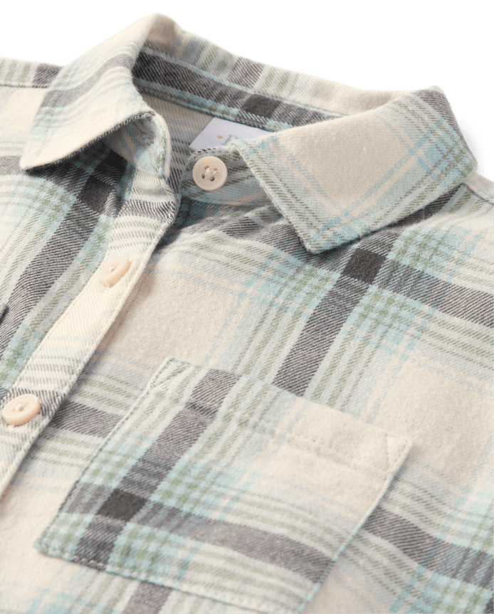 Girls Plaid Flannel Button Up Shirt