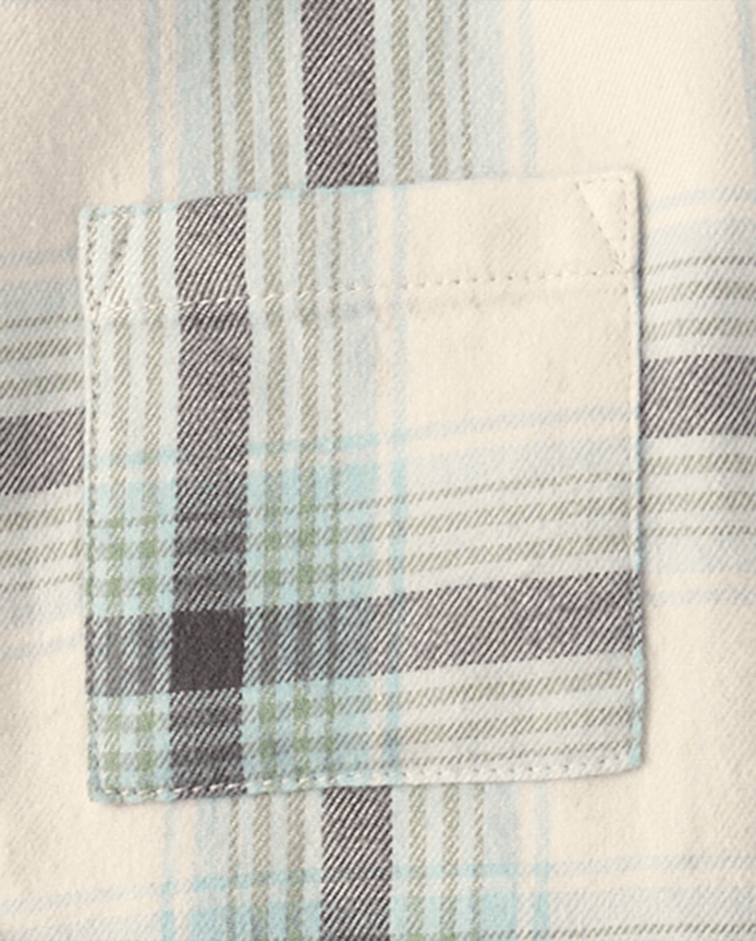 Chemise boutonnée en flanelle à carreaux pour fille