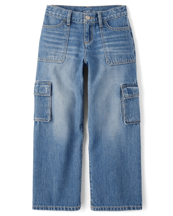 Girls Baggy Cargo Jeans