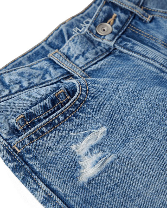 Girls Paint Splatter Ripped Slouchy Jeans