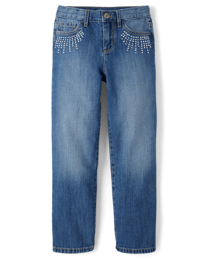 Jean ample clouté pour fille