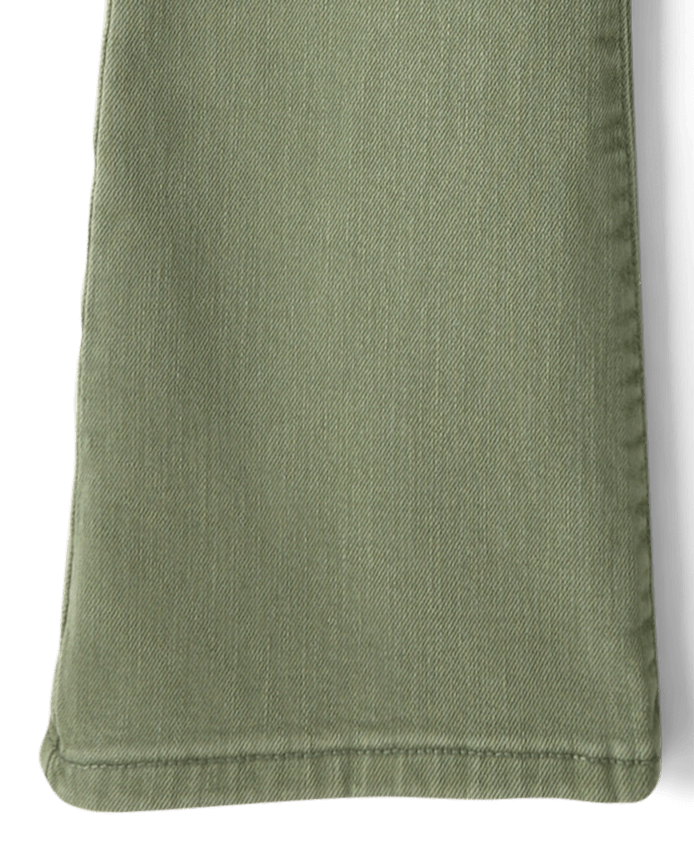 Girls Garment Dyed High Rise Flare Jeans