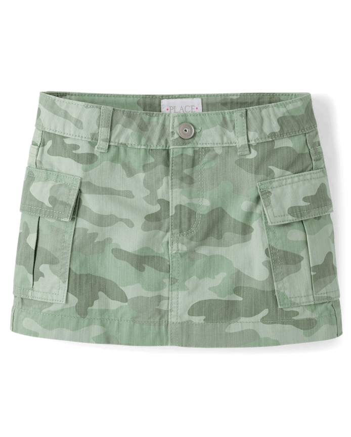 Girls Camo Cargo Skirt