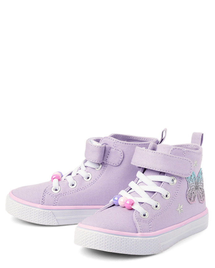 Toddler Girls Holographic Butterfly High Top Sneakers