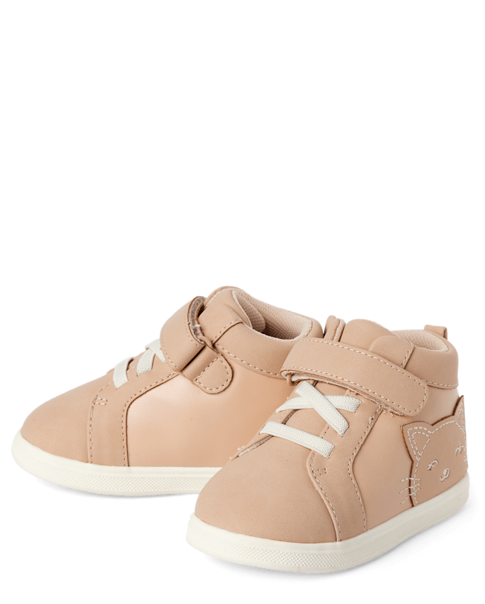 Baby And Toddler Girls First Steps Cat Sneakers