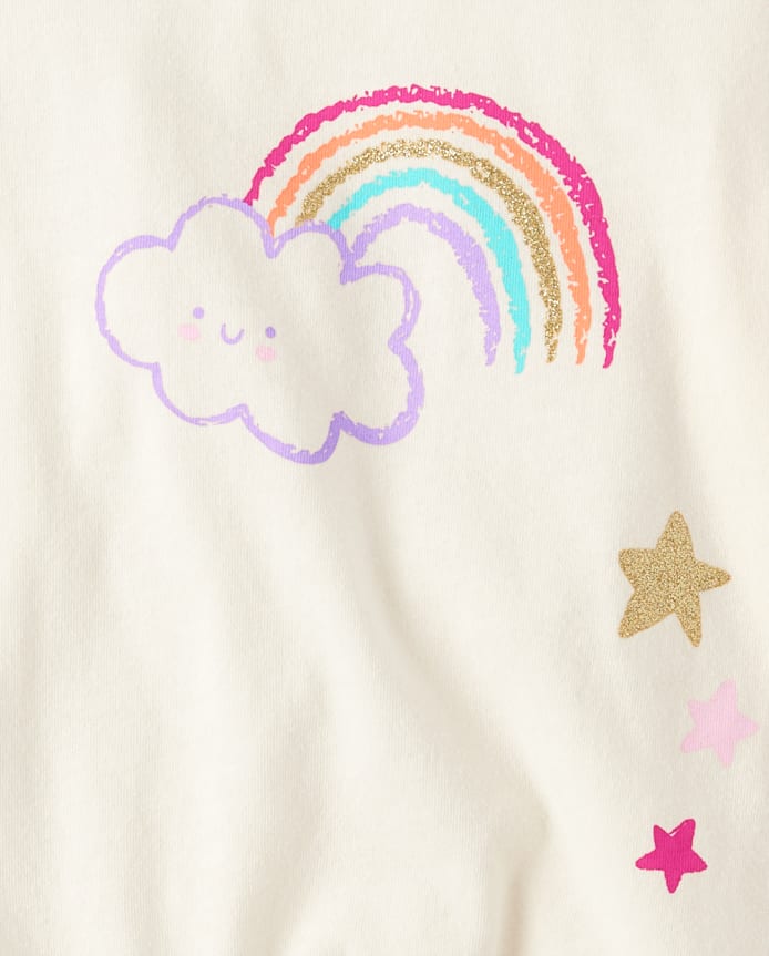 Lot de 4 hauts arc-en-ciel pour petites filles