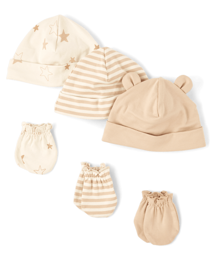 Baby Star Hat And Mittens 6-Piece Set