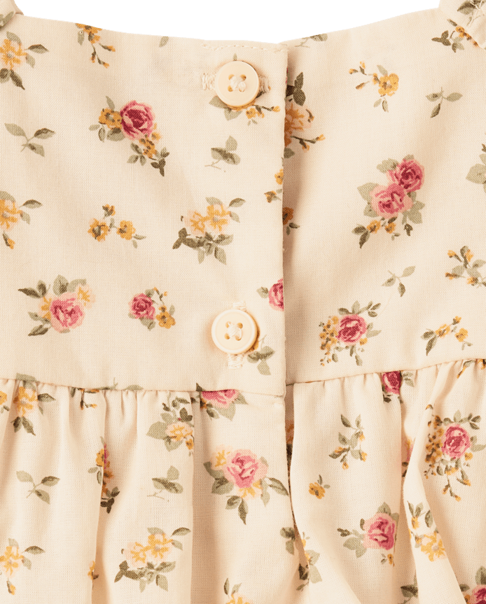 Baby Girls Floral Ruffle Fit And Flare Dress