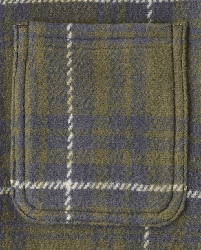 Boys Plaid Luxe Cozy Knit Button Up Shirt