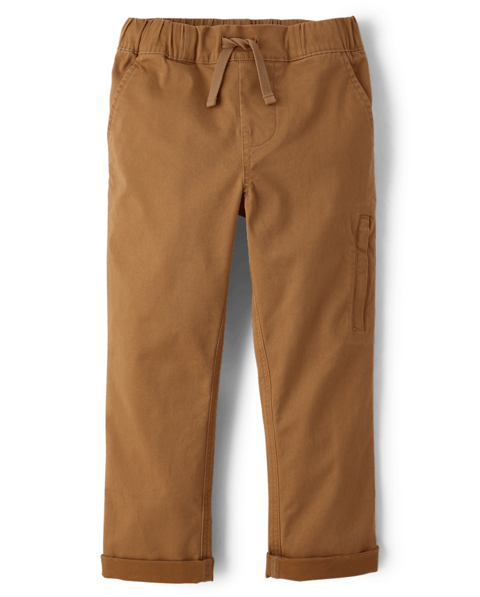 Pantalon chino extensible à revers roulés pour garçon