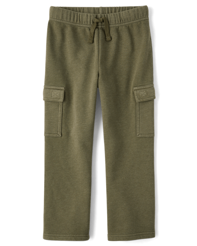 Kids Garment Dyed Premium Fleece Loose Cargo Pants