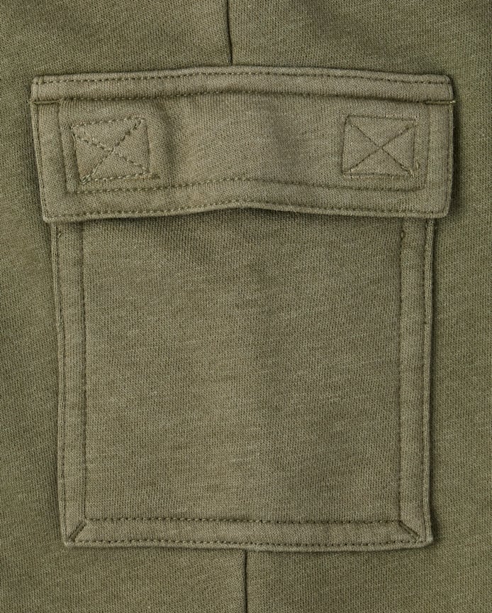 Kids Garment Dyed Premium Fleece Loose Cargo Pants