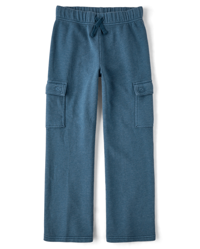Kids Garment Dyed Premium Fleece Loose Cargo Pants