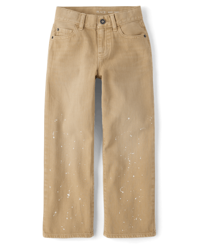 Kids Paint Splatter Garment Dyed Baggy Jeans