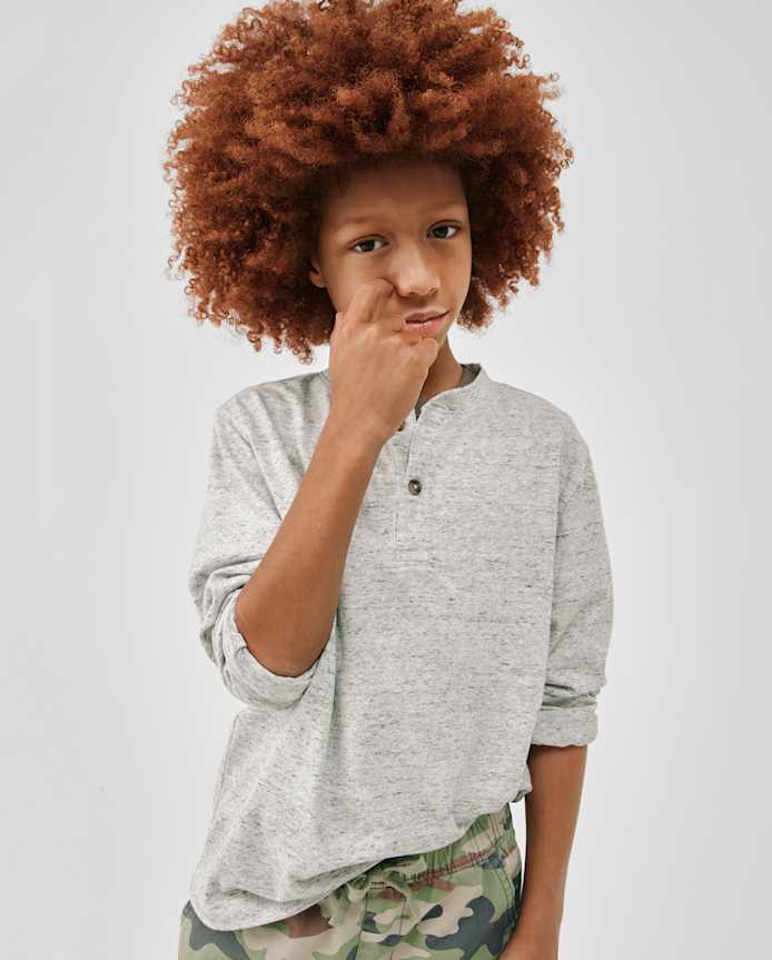 Haut Henley chiné pour garçon