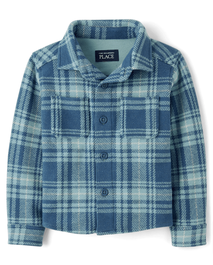 Baby And Toddler Plaid Luxe Cozy Knit Button Up Shirt